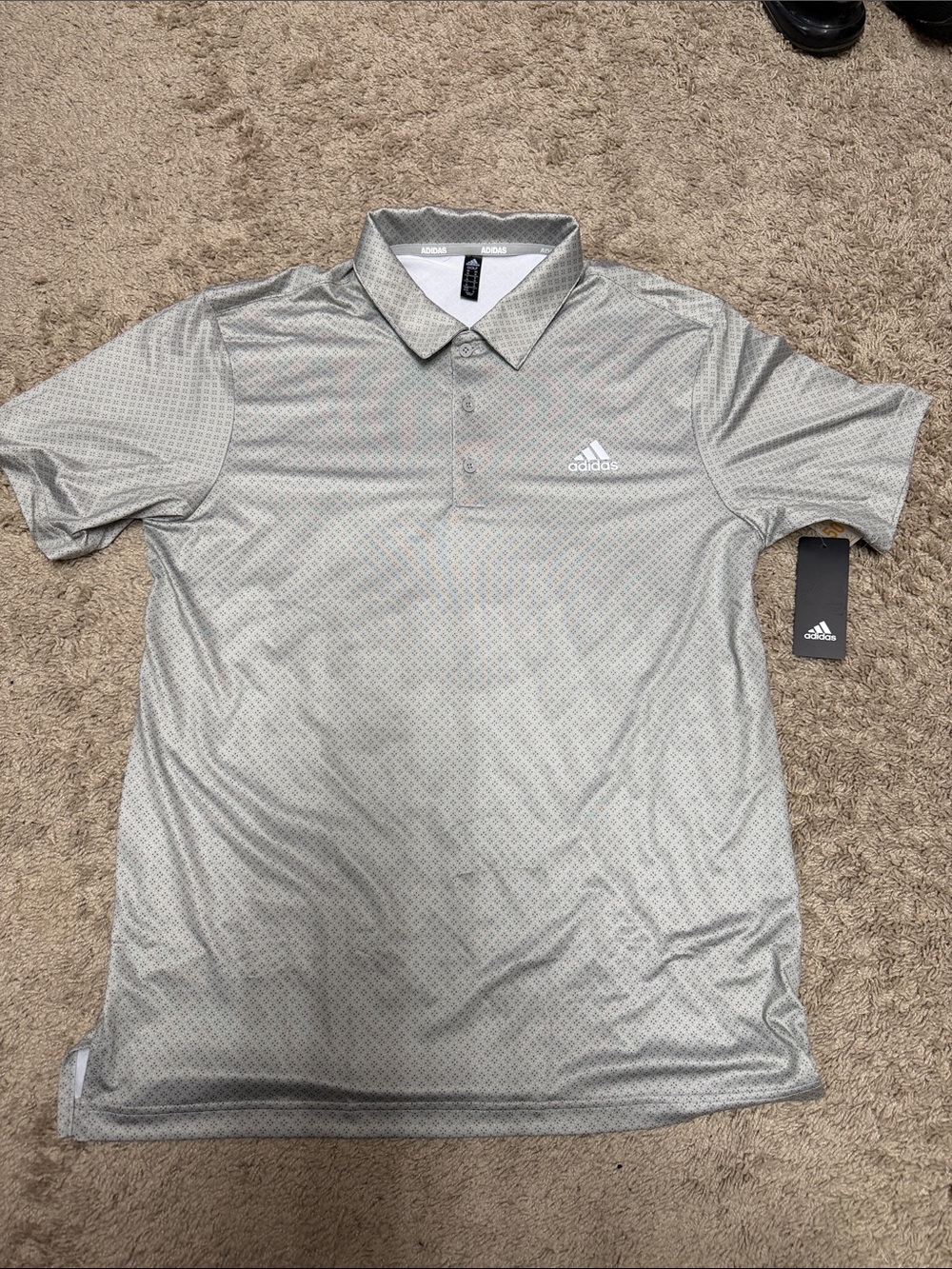 adidas Men’s Light Gray Geometric Polo